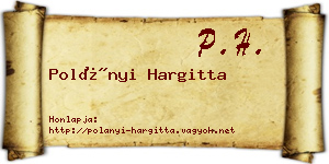 Polányi Hargitta névjegykártya